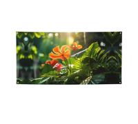 Hojas Tropicales Y Flores Stampa Versatile Party Banner, Migliori bandiere Banner per eventi, per decorazioni per feste di compleanno