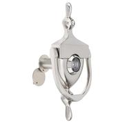 HOJLKLD Battente e spioncino per porta, altezza 15,2 cm, spioncino in ottone massiccio a 180 gradi con copertura per privacy, foro da 9/16", per porte di spessore da 3-3/8" a 1-7/8" (nichel spazzolato