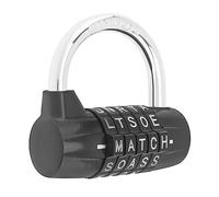 HOJLKLD Lucchetto di sicurezza con 5 lettere, con combinazione, per armadietti per scuola, palestra, armadietti sportivi, recinzioni, cassetta degli attrezzi, custodia, custodia (1, nero)