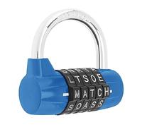 HOJLKLD Lucchetto di sicurezza con 5 lettere, con combinazione, per armadietti per scuola, palestra, armadietti sportivi, recinzioni, cassetta degli attrezzi, custodia, custodia (1, blu)