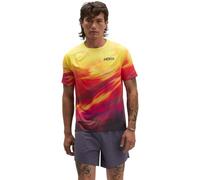 Hoka - T-shirt ultraléger et respirant - M Race Day Short Sleeve Tr Prt Hoka Citrus Prt per Uomo - Taglia L - Giallo