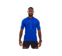 Maglia a maniche corte con 1 2 zip hoka skybreeze blu da uomo