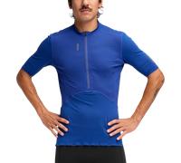 Maglia a maniche corte con 1 2 zip hoka skybreeze blu da uomo