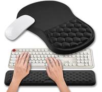 Hokafenle Tappetino per mouse ergonomico 2 in 1, supporto per polso e poggiapolsi per computer, set con sollievo dal tunnel carpale, dolore al tunnel carpale, massaggio rigonfiamento e design in gel