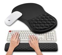 Hokafenle Tappetino per mouse ergonomico 2 in 1, supporto per polso e poggiapolsi per computer, set con sollievo dal tunnel carpale, dolore al tunnel carpale, massaggio rigonfiamento e design in gel