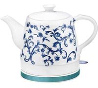 Hokcus Bollitore elettrico in ceramica senza fili Teiera Vintage, Brocca retrò da 1,2 litri per Acqua, Base rimovibile, Protezione a secco da bollire 1000 W