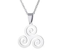 Hokech 316L In Acciaio Inox Triskele Teen Wolf Pendente Collana Uomo Donna Geometria Sacra Amuleto Protezione Jewerly