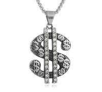 Hokech Collana con ciondolo dollaro personalizzato in acciaio inossidabile adatto per uomini e donne moda hip-hop tendenza gioielli accessori regali