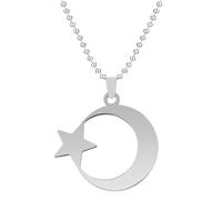 Hokech Collana di stelle a mezzaluna in acciaio inossidabile Uomini Donne Spirituale Islamico Musulmano Ciondolo Gioielli Religiosi Turchi