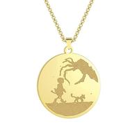 Hokech In Acciaio Inox Coraline Ispirato Silhouette Collana Donne Uomini Inciso Cerchio Disco Pendente Collana Geomertic Gioielli Regalo