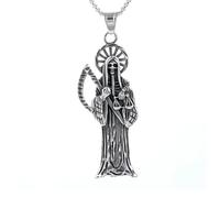 Hokech In Acciaio Inox Santo Santo Morte Santa Muerte Grim Reaper Ciondolo Collane Gioielli di Moda Catena Accessori