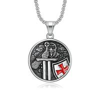 Hokech Mens In Acciaio Inox Cavalieri Templari Croce Scudo Pendente Collana Catena Gioielli Di Moda Accessori