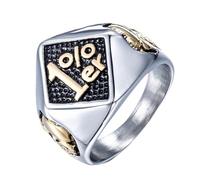 Hokech Mens Teschio in acciaio inossidabile 1% er One Percent Outlaw Moto Biker Ring