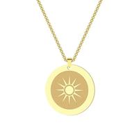 Hokech Minimalista Inciso Sole Collana per Uomo Donna Sunburst Ciondolo Collana Sunshine Charm Argento Oro Sole Gioielli Regalo
