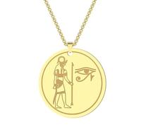 Hokech Vintage Egiziano Dio Ra Amuleto Collana per Uomo Donna In Acciaio Inox Occhio Di Ra Ciondolo Il Wadjet Fascino Choker Catena Gioielli