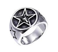 Hokech Vintage Satana Pentagramma Teschio Capra Anello Per Gli Uomini Biker Punk Satana Demone Baphomet Anello In Acciaio Inox Gioielli Regalo