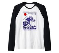 Hokkaido Wave La grande onda di Kanagawa Surfer Paradise Maglia con Maniche Raglan