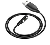 Hoko Cavo magnetico per SmartWatch doppia spina con presa USB 60 cm, Nero