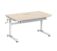 HOKO Scrivania per bambini, 100 x 60 cm, scrivania per bambini regolabile in altezza 54-76 cm, per bambini dai 6 anni, piano inclinabile con cassetti, portata fino a 100 kg (legno, Luca)