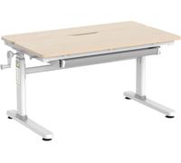 HOKO Scrivania per bambini regolabile in altezza, scrivania per bambini | Con piano inclinabile da 100 x 40 cm, cassetto, ganci, telaio in acciaio, per cameretta dei bambini e ragazzi, effetto legno