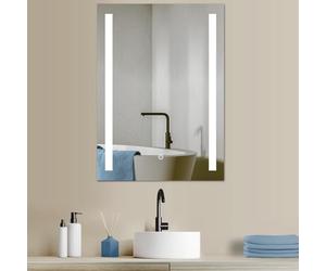 HOKO® Specchio LED 60x80cm. Design per Bagno, Illuminato da LED ed Economico in Energi Interruttore Tattile. Permette di Cambiare il Colore della Luce tra Bianco Caldo/Freddo/Neutro 2700-6500k