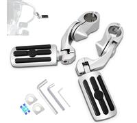 Hokuotolite Pedane Short Angle Road, pedane regolabili per Harley-Davidson Tourer Electra Road King Street Glide con protezione motore da 1,25", cromate
