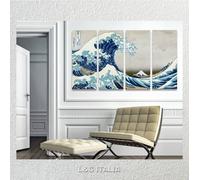 Hokusai La grande onda QUADRO MODERNO 152x80 STAMPA SU TELA ARTE WAVE ARREDO