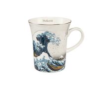 Hokusai Tazza La Onda Argento H. 11cm Bianco Goebel Porcellana