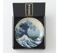 Hokusai The Great Wave Small Plate Ukiyo-e Art Display Stand Box Made in Japan