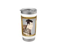 Hokusai Ukiyo-e Attore Gatto Bicchiere termico in acciaio inox doppia parete