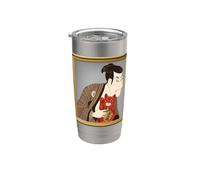 Hokusai Ukiyo-e Attore Maneki Neko Bicchiere termico in acciaio inox doppia parete