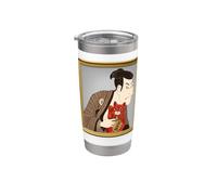 Hokusai Ukiyo-e Attore Maneki Neko Bicchiere termico in acciaio inox doppia parete