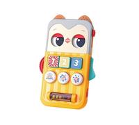 Hola - Cellulare giocattolo per bambini a forma di gufo, suono regolabile, giocattolo interattivo e sensoriale, gioco educativo con attività per bambini +6 mesi, 2 modalità di gioco, insegna numeri e