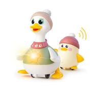 Hola - Giocattolo per bambini a forma di famiglia di anatre, con luci e suoni realistici, gioco interattivo ed educativo per bambini e bambine dai 6 mesi in su, animale giocattolo musicale con