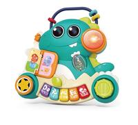 Hola - Pianoforte musicale a forma di dinosauro per bambini, con luci e 50 melodie reali diverse, gioco interattivo organo per bambini 2 in 1 con attività, giocattolo sensoriale ed educativo, regalo