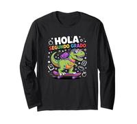 Hola Segundo Grado Dinosaur Hello 2nd Grade Spanish Teacher Maglia a Manica