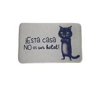 hola-world. Zerbino/Puliscipiedi originale per la porta d'ingresso e per gli interni (cucina, camera da letto, ecc.). Tappetino in gomma antiscivolo. Lavabile in lavatrice. HOTEL. 45x70 cm.