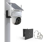 HOLACA Supporto per asta compatibile con AOSU, ANSQUE, Cinnado, Eufy, SEHMUA, Tapo, telecamera di sorveglianza, supporto per telecamera di sorveglianza esterna, solare (fotocamera non inclusa), nero