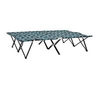 Holamys Lettino pieghevole per 2 persone, robusto telaio in acciaio con motivo a foglie, perfetto per campeggio e giardino, relax all'aperto durevole, letto doppio da campeggio.