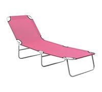 Holamys Sdraio pieghevole da giardino o spiaggia, 189 x 58 x 27 cm, in acciaio rosa e tessuto Oxford, schienale regolabile, pieghevole salvaspazio, ideale per rilassarsi.