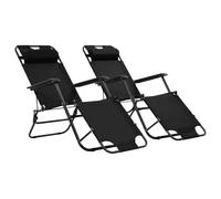 Holamys Set di 2 lettini pieghevoli, regolabili, con poggiapiedi, ideali per piscina, giardino, spiaggia e relax all'aperto