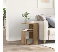 Holamys Tavolino in rovere Artisan, 36 x 30 x 56 cm, in legno, robusto comodino con ripiano, elegante tavolo d'accento per soggiorno, camera da letto, ufficio