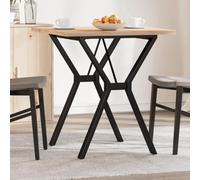 Holamys Tavolo da pranzo 70 x 70 x 75,5 cm in legno di pino massiccio, struttura a Y, telaio in acciaio, ideale per sala da pranzo e cucina, tavolo da cucina durevole per famiglia e amici.