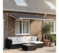 Holamys Tessuto di ricambio per tenda da sole, antracite, 350 x 200 cm, in poliestere, resistente ai raggi UV, alle intemperie, per balcone, terrazza, giardino, esterno, paravento, impermeabile