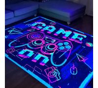 HOLAVIDA Tappeto per Giochi Neon, Tappeto 3D Reattivo ai Raggi UV del Controller di Gioco, Tappetino Fluorescente Antiscivolo per Pavimenti, Decorazione per la Sala Giochi dei Bambini, 180x120cm