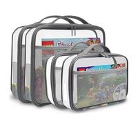 holay 4 Pezzi Set Blocchi PVC con Cerniera, Giocattolo, Argilla, Giochi da Tavolo Organizzatore Storage Borsa Custodia(Etichetta Nome, Tasca Manuale) (Grigio, Piccolo,Grande)