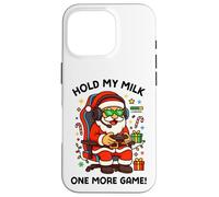 Hold My Milk One More Game Divertente Babbo Natale Gamer Natale Custodia per iPhone 16 Pro