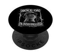 Hold on I'm Overstimulated Funny Cat Dramatic Lightning Band PopSockets PopGrip Adesivo
