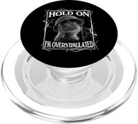 Hold on I'm Overstimulated Funny Cat Dramatic Lightning Band PopSockets PopGrip per MagSafe