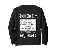 Hold On I'm Texting My Ghost Funny Spirit Board Halloween Maglia a Manica